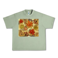 Oil Green Fall leaves Urban Heavy Tee - NancyCooperArtShop