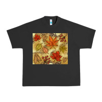Pigment Black Fall leaves Urban Heavy Tee - NancyCooperArtShop