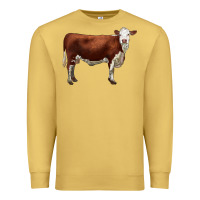 Antique Gold hereford cow Premium Sweatshirt - LillyAllenDesigns