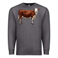 Charcoal Heather hereford cow Premium Sweatshirt - LillyAllenDesigns