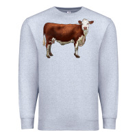 Heather Grey hereford cow Premium Sweatshirt - LillyAllenDesigns