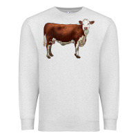 Oatmeal Heather hereford cow Premium Sweatshirt - LillyAllenDesigns