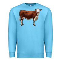 Ocean Blue hereford cow Premium Sweatshirt - LillyAllenDesigns