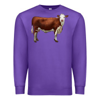 Purple hereford cow Premium Sweatshirt - LillyAllenDesigns