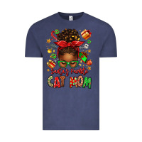 Vintage Denim santas favorite cat mom Vintage Tee - texasbilliewilder
