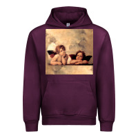 Mauve Wine Hot Trend Angels Raphael Cupid Cherubs Art Valentine Angel Urban Hoodie - lanVoArt