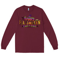 Burgundy happy halloween trick or treat Long Sleeve Tee - CowGirlArtShop