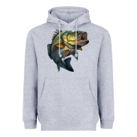 Heather Grey jumping bass Heavyweight Hoodie - LillyAllenDesigns