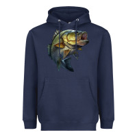 Navy jumping bass Heavyweight Hoodie - LillyAllenDesigns