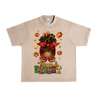 French Oak merry and bright christmas afro messy bun Urban Heavy Tee - texasbilliewilder