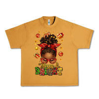 Peanut Butter merry and bright christmas afro messy bun Urban Heavy Tee - texasbilliewilder