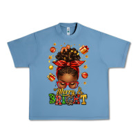 Pebble Blue merry and bright christmas afro messy bun Urban Heavy Tee - texasbilliewilder