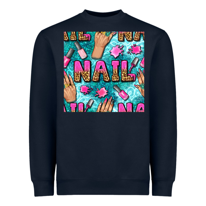 Nail Art Hands And Polish With Turquoise Leopard And Glitter Seamless  Heavyweight Sweatshirt by BundleAndBundleShop | Teevron