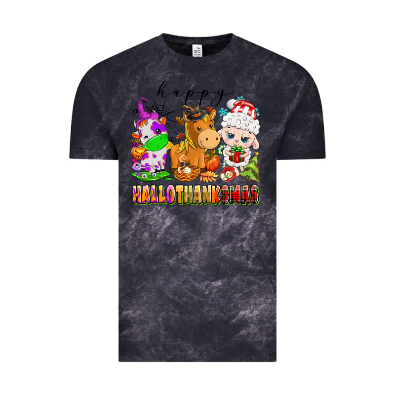 Happy Hallothanksmas Farm Animals Vintage Tee by texasbilliewilder | Teevron