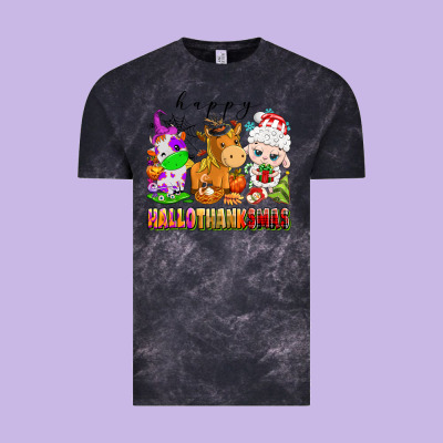 Happy Hallothanksmas Farm Animals Vintage Tee Designed By Texasbilliewilder