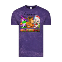 Cloud Purple happy hallothanksmas farm animals Vintage Tee - texasbilliewilder