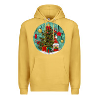 Antique Gold christmas tree and gnome Premium Hoodie - BundleAndBundleShop