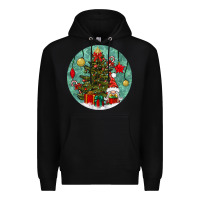 Black christmas tree and gnome Premium Hoodie - BundleAndBundleShop