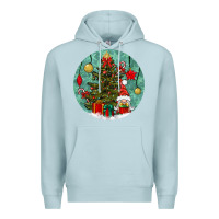 Blue Mist christmas tree and gnome Premium Hoodie - BundleAndBundleShop