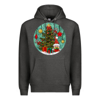 Charcoal Heather christmas tree and gnome Premium Hoodie - BundleAndBundleShop