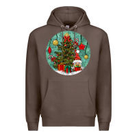 Coffee christmas tree and gnome Premium Hoodie - BundleAndBundleShop