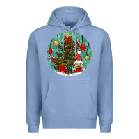 Colony Blue christmas tree and gnome Premium Hoodie - BundleAndBundleShop