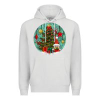 Dove Grey christmas tree and gnome Premium Hoodie - BundleAndBundleShop