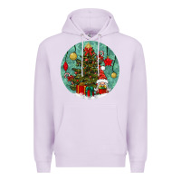 Lilac christmas tree and gnome Premium Hoodie - BundleAndBundleShop