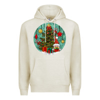 Oatmeal Heather christmas tree and gnome Premium Hoodie - BundleAndBundleShop