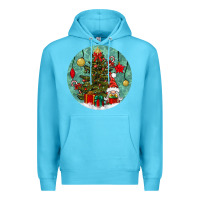 Ocean Blue christmas tree and gnome Premium Hoodie - BundleAndBundleShop