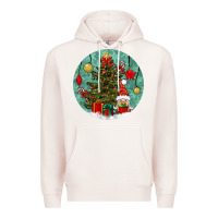 Pale Pink christmas tree and gnome Premium Hoodie - BundleAndBundleShop