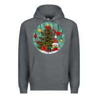 Rock christmas tree and gnome Premium Hoodie - BundleAndBundleShop