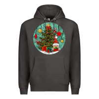 Smoke christmas tree and gnome Premium Hoodie - BundleAndBundleShop