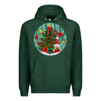 Sports Green christmas tree and gnome Premium Hoodie - BundleAndBundleShop