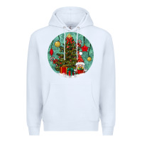 White christmas tree and gnome Premium Hoodie - BundleAndBundleShop
