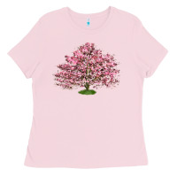 Bubblegum Pink Flowering Dogwood Tree Ladies Tee - LillyAllenDesigns