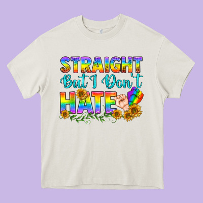 Lgbtq+ Straight But I Don't Hate Heavy Core Tee Designed By Bundleandbundleshop