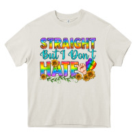 Cream LGBTQ+ Straight But I Don't Hate Heavy Core Tee - BundleAndBundleShop