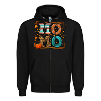 Black Fall Autumn Leopard Momo Zipper Hoodie - LillyAllenDesigns