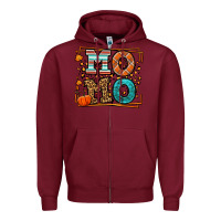 Burgundy Fall Autumn Leopard Momo Zipper Hoodie - LillyAllenDesigns