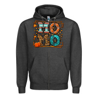 Charcoal Heather Fall Autumn Leopard Momo Zipper Hoodie - LillyAllenDesigns