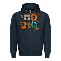 Navy Fall Autumn Leopard Momo Zipper Hoodie - LillyAllenDesigns