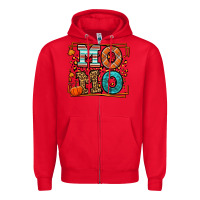 Red Fall Autumn Leopard Momo Zipper Hoodie - LillyAllenDesigns