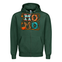 Sports Green Fall Autumn Leopard Momo Zipper Hoodie - LillyAllenDesigns