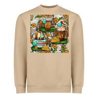 Mushroom cow coffee cups and farm with leopard seamless pattern bbs Heavyweight Sweatshirt - BundleAndBundleShop