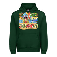 Foreset Green love summer gnomes  Background Urban Hoodie - BarkalooDesign