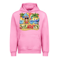 Fuchsia Pink love summer gnomes  Background Urban Hoodie - BarkalooDesign