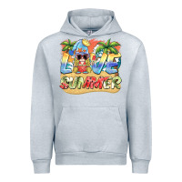 Heather Grey love summer gnomes  Background Urban Hoodie - BarkalooDesign