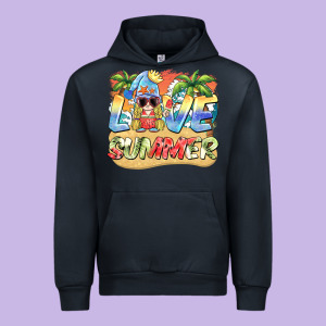 Love Summer Gnomes  Background Urban Hoodie Designed By Barkaloodesign