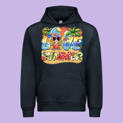 Love Summer Gnomes  Background Urban Hoodie Designed By Barkaloodesign